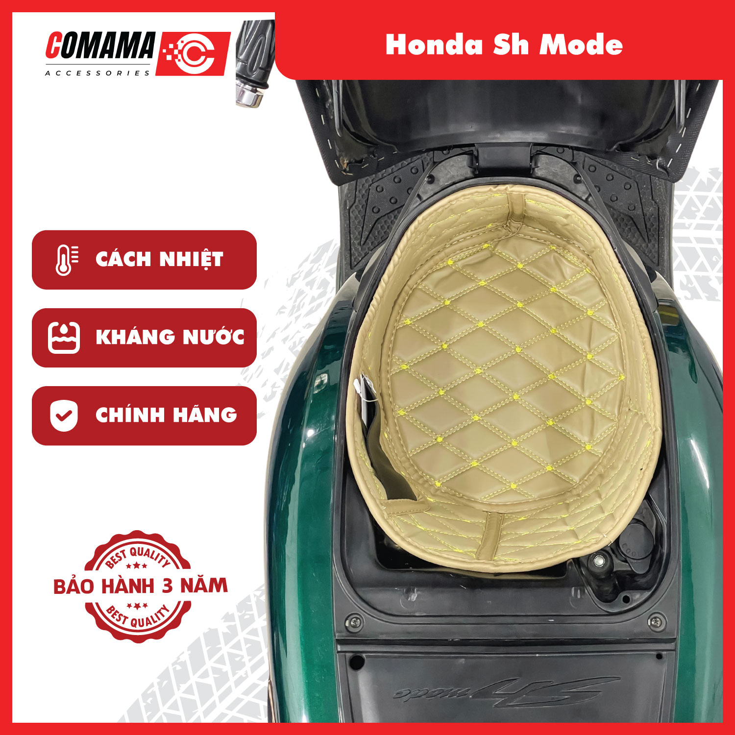 Lót cốp da 5d, đệm lót cốp comama xe sh mode 2013-2023 chống sốc, cách nhiệt, bảo hành 3 năm