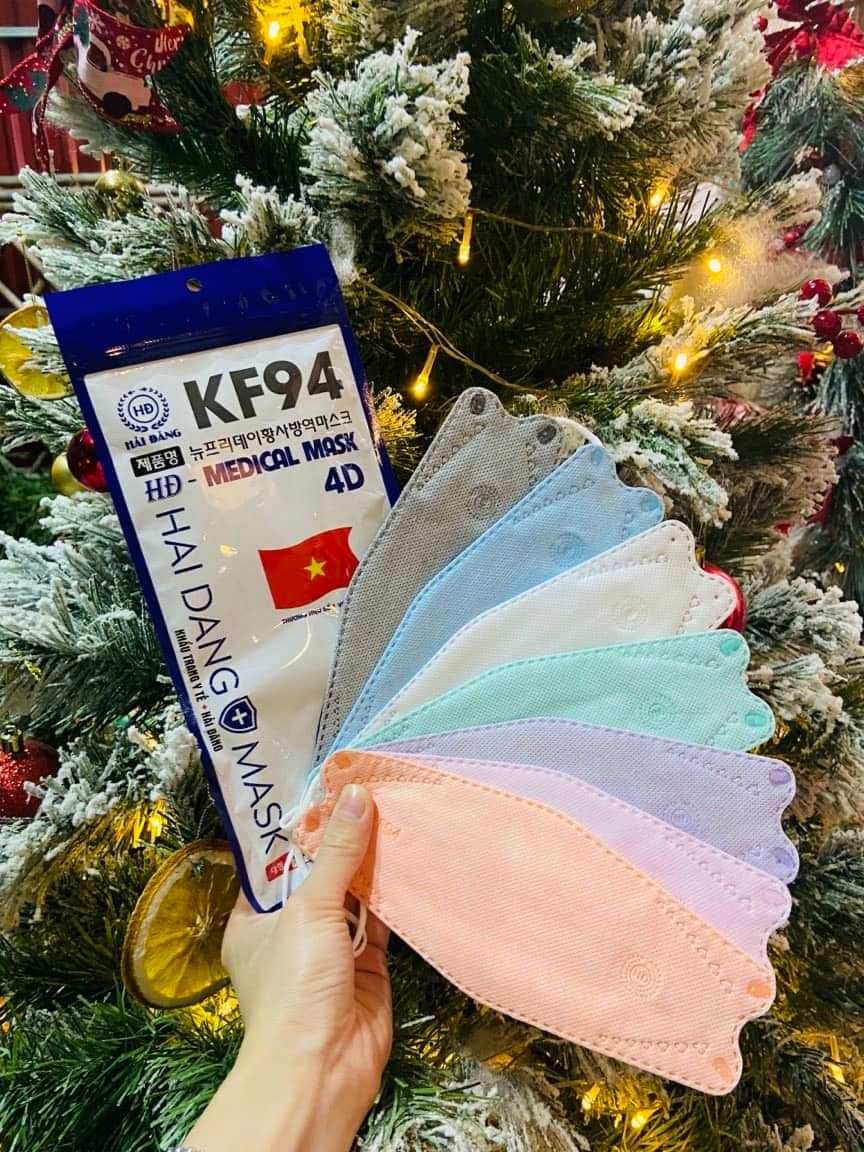 Khẩu trang y tế KF94 4D Hàn Quốc cao cấp màu trắng loại dày khẩu trang y tế chống bụi kháng khuẩn