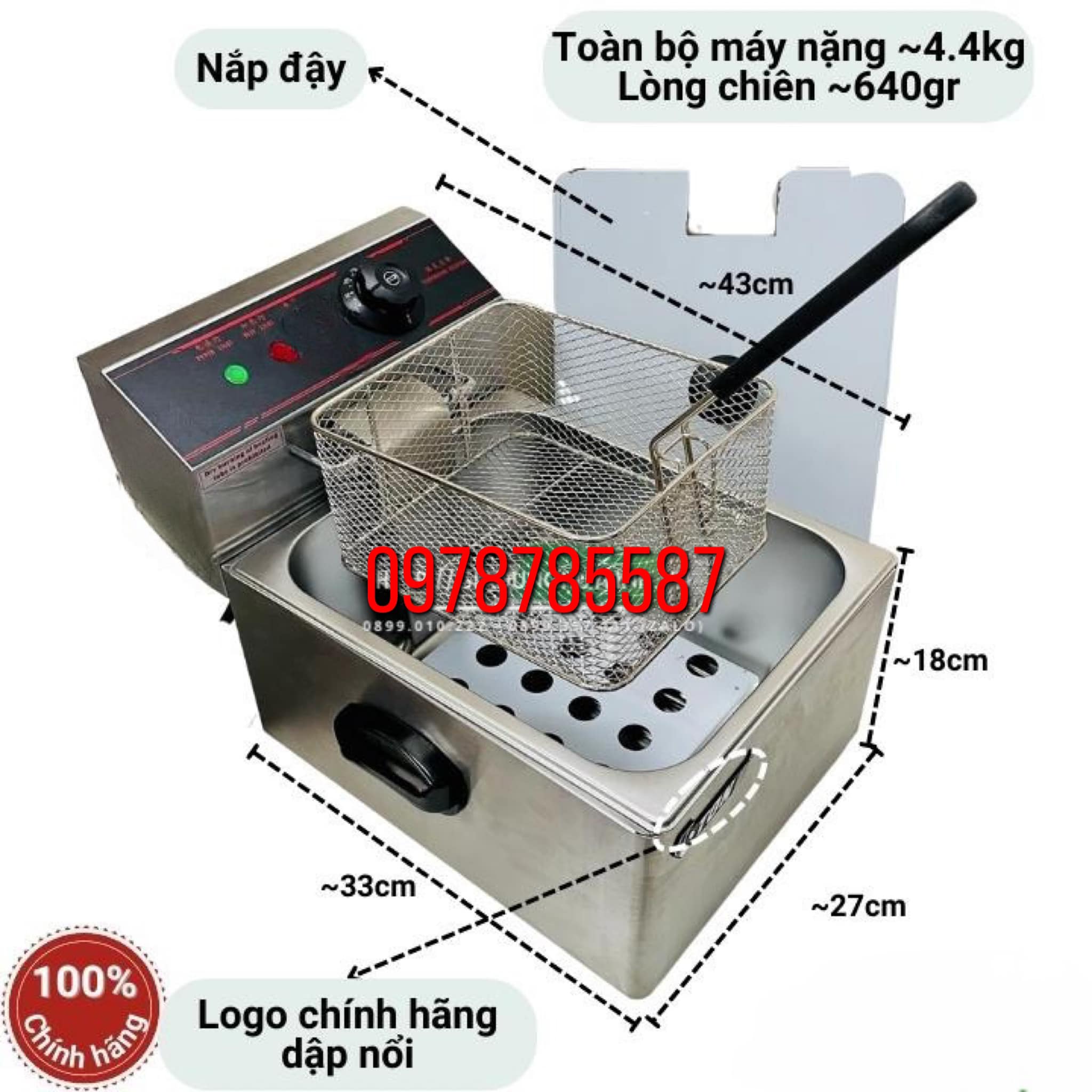 Bếp chiên nhúng đơn Eton ET-ZL1 dung tích 6 lít, công suất 2500W chinh hang