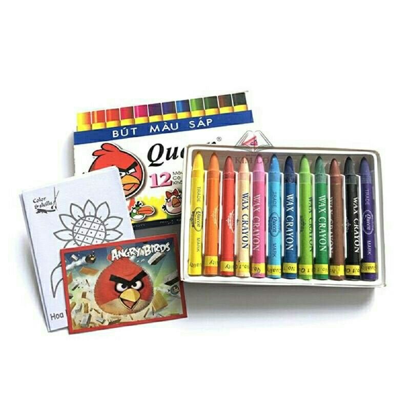 Hộp 12 Cây Bút Màu Sáp Queen PC-12 lên màu đẹp cho bé tập tô vẽ