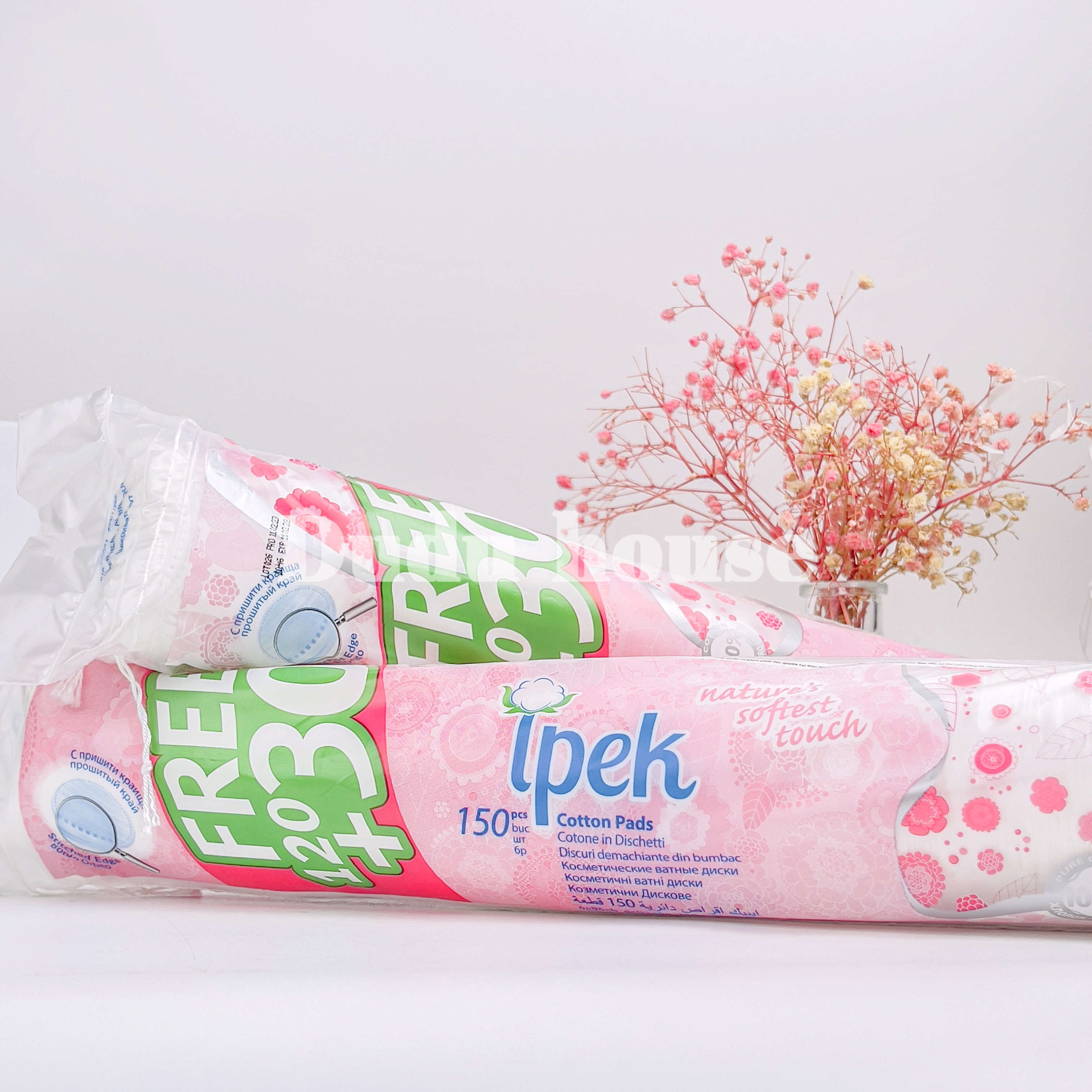 Bông tẩy trang 100% cotton Thổ Nhĩ Kỳ Ipek 150 miếng Duduhouse