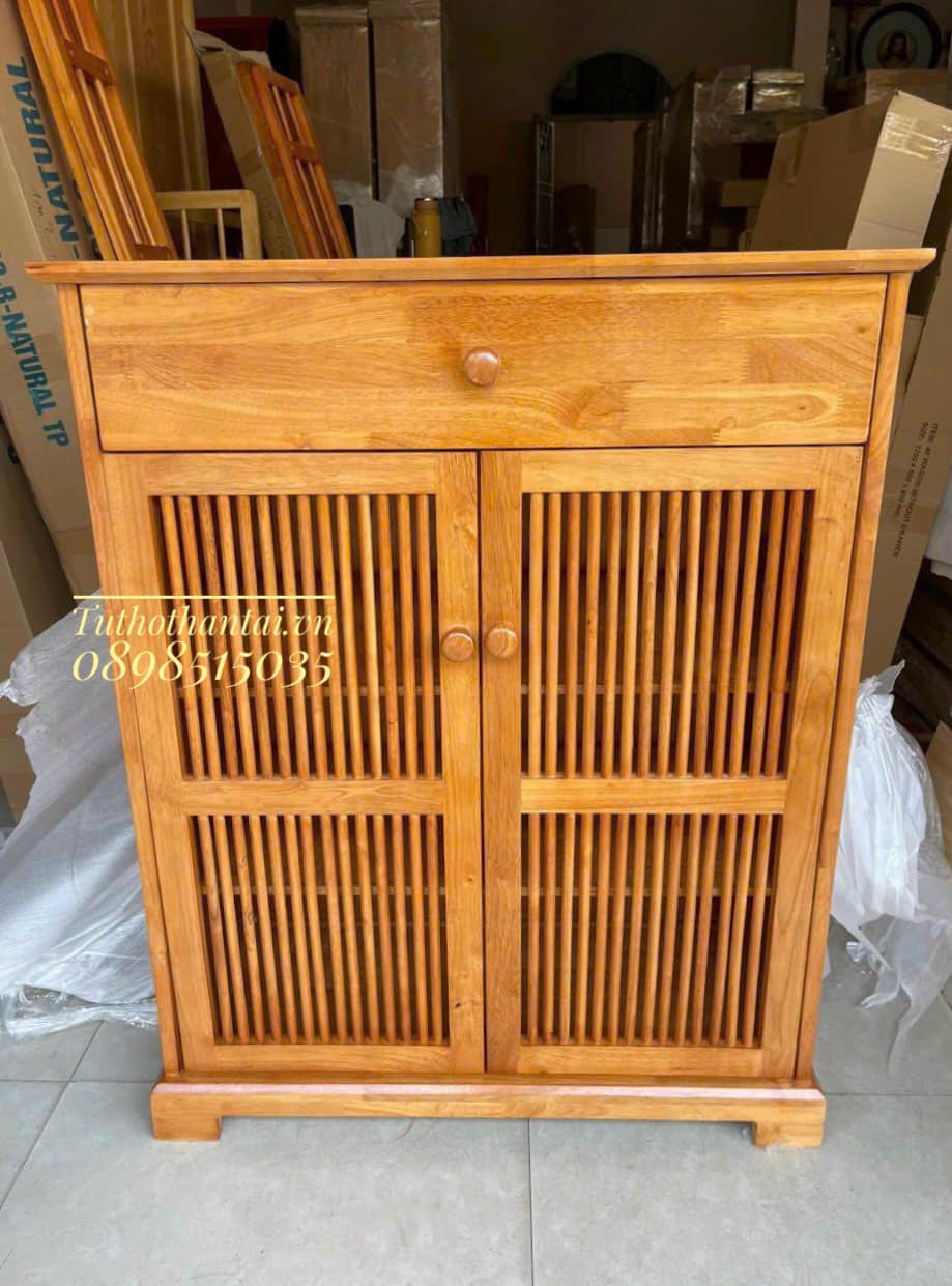 Tủ giày dép gỗ cao su ngang 80cm, 100cm