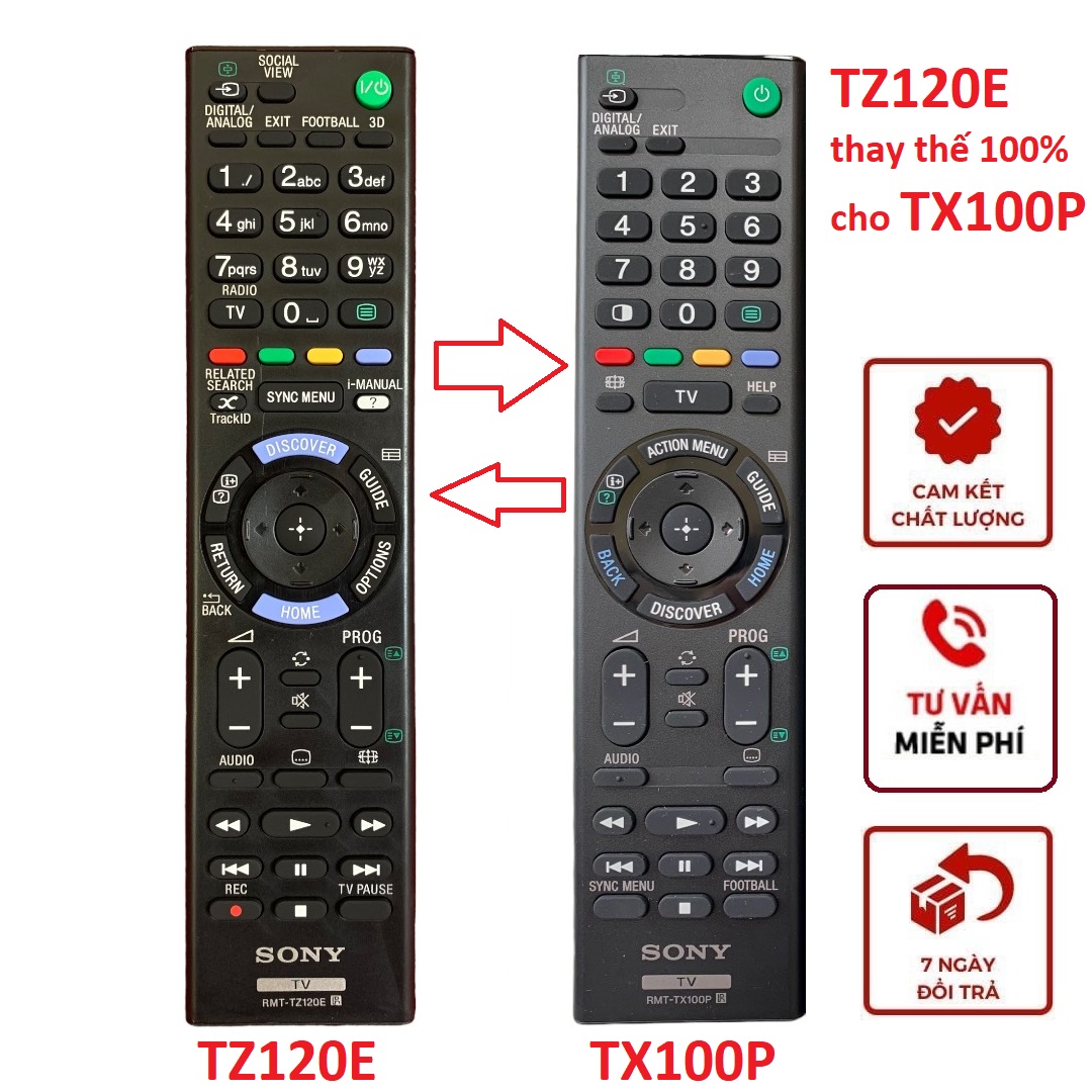  Điều khiển tivi sony RMT-TZ120E hàng sịn thay thế hoàn toàn cho RMT-TX100P  tương thích các dòng tivi 43W800C 50W800C 55W800C 40W800C remote sony tx100p điều khiển từ xa tivi 