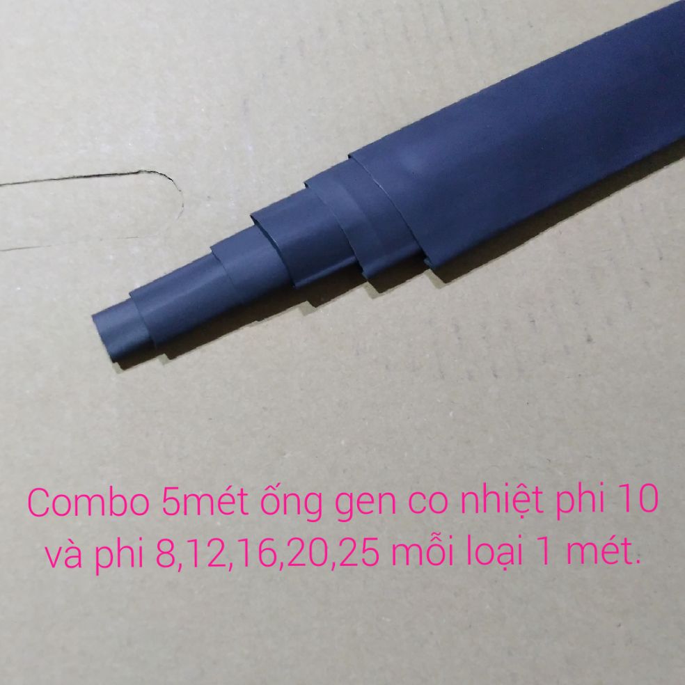 [HCM]Combo 10 mét ống gen co nhiệt 6 kích cỡ trung bình. 5 mét phi 10 và phi 812162025 mỗi loại 1m.