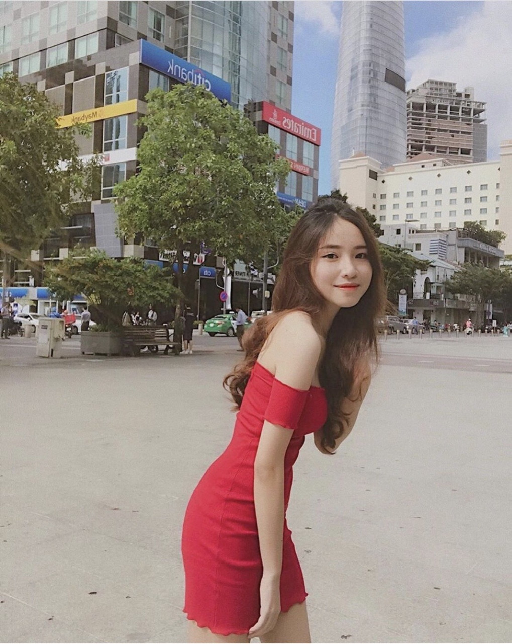 Đầm body thun gân trễ vai , hot trend, Hmayshop