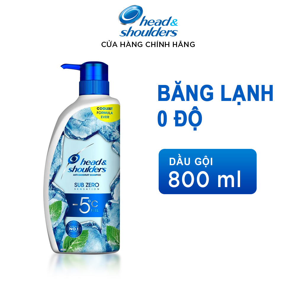 Head and Shoulders Dầu Gội Làm Sạch Gàu Bạc Hà Mát Lạnh / Da Đầu Ngứa / Làm Sạch Vi Khuẩn / Băng Lạnh 0 Độ / Suôn Mềm Óng Mượt Chăm Sóc Tóc 850 ml / 800ml