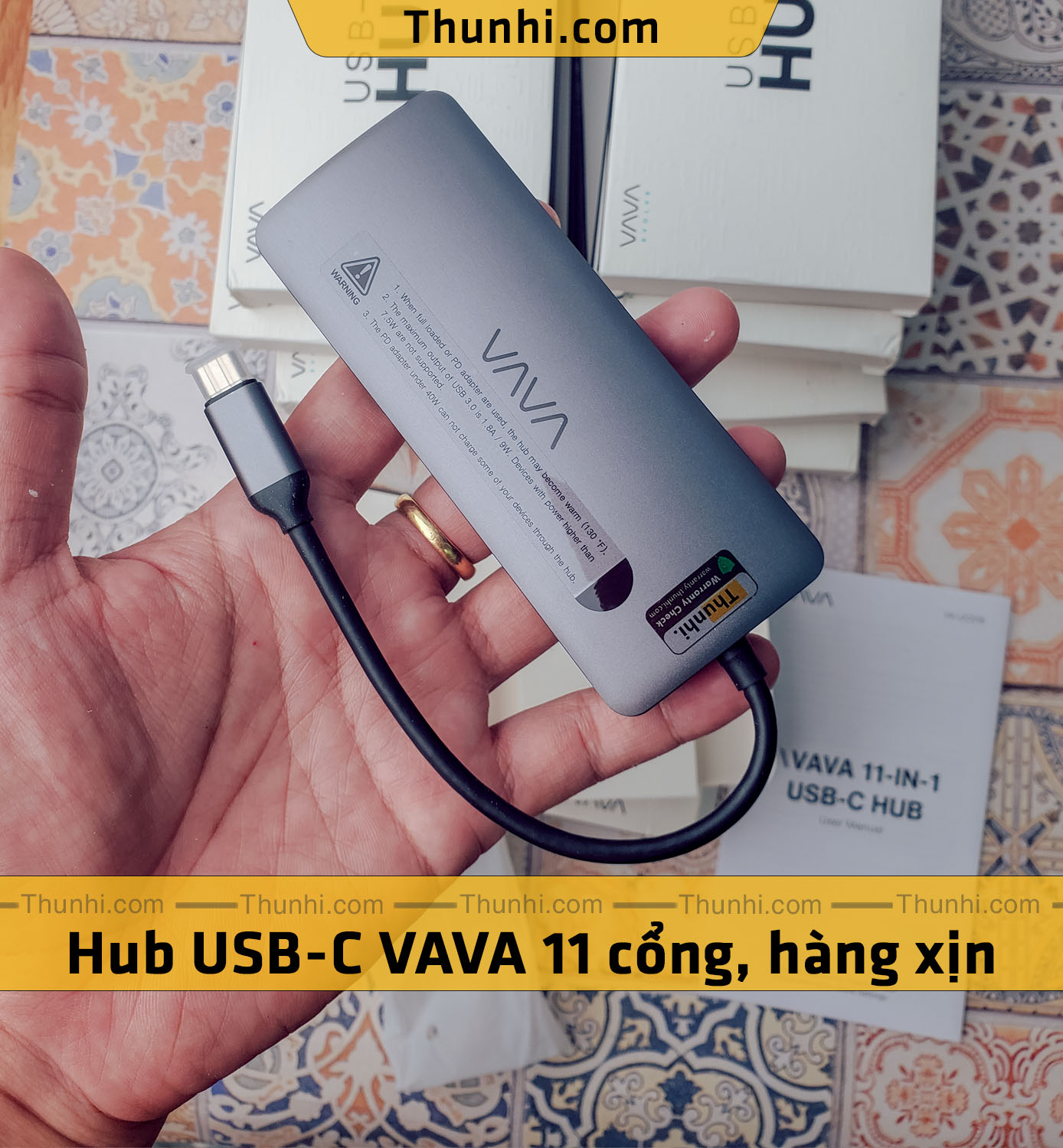Hub Type-C 11 cổng trong 1 - VAVA, hub chất lượng cao, bộ chia cổng USB dành cho macbook/ laptop/ tablet