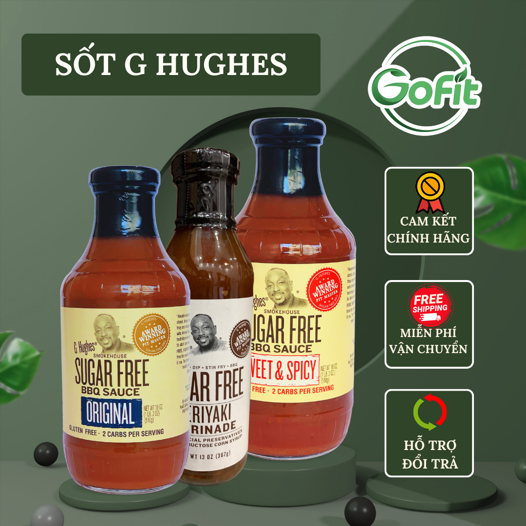 Sốt thịt nướng smokehouse sugar free bbq sauce original 510g
