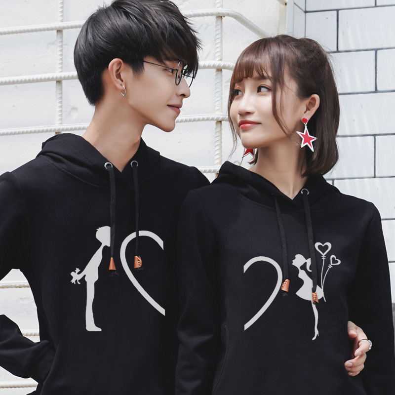 Áo nỉ đôi( giá đã gồm 2 áo) có mũ in cô gái cậu bé ghép tim cực đẹp