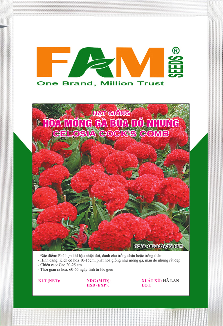 [HCM]Hạt Giống Mồng gà Búa Đỏ Nhung - Gói 0.5gr (900-1000 hạt)