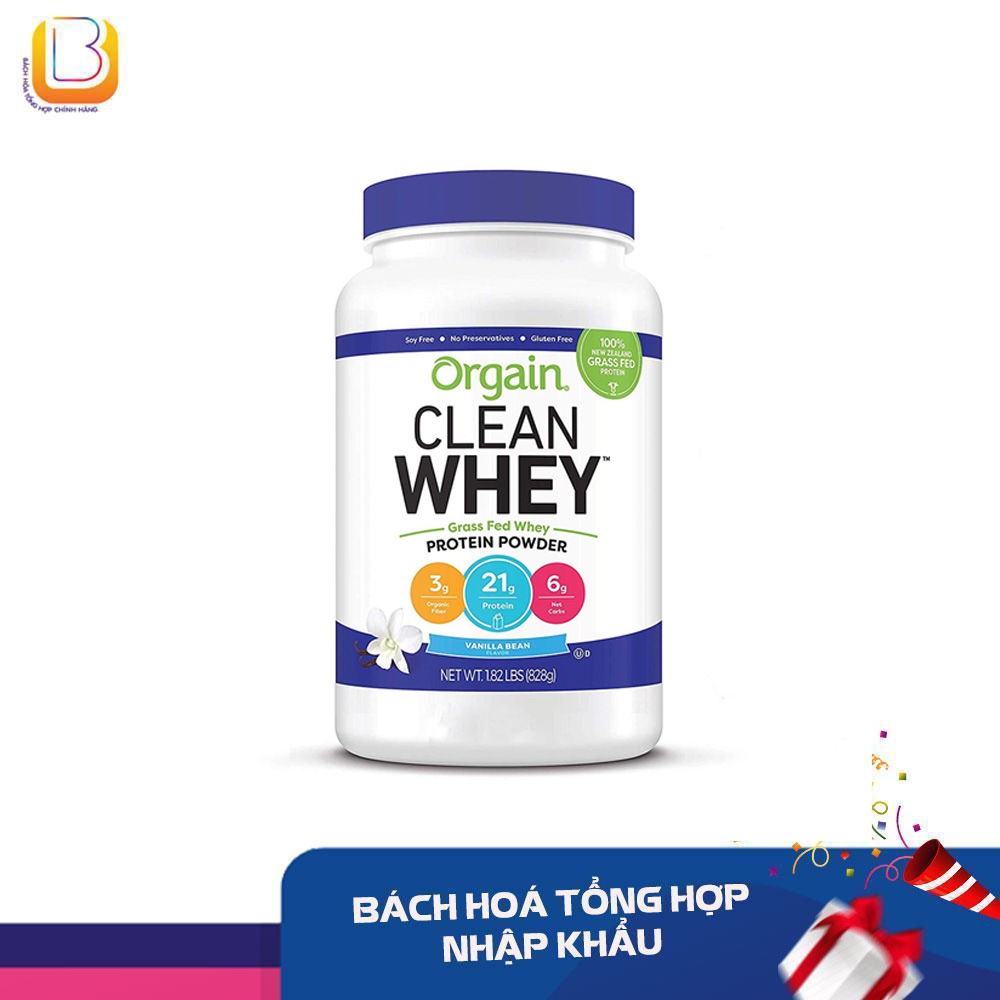 [HCM]BỘT WHEY ORGAIN GRASS FED PROTEIN HƯƠNG VANILLA 828G MỸ