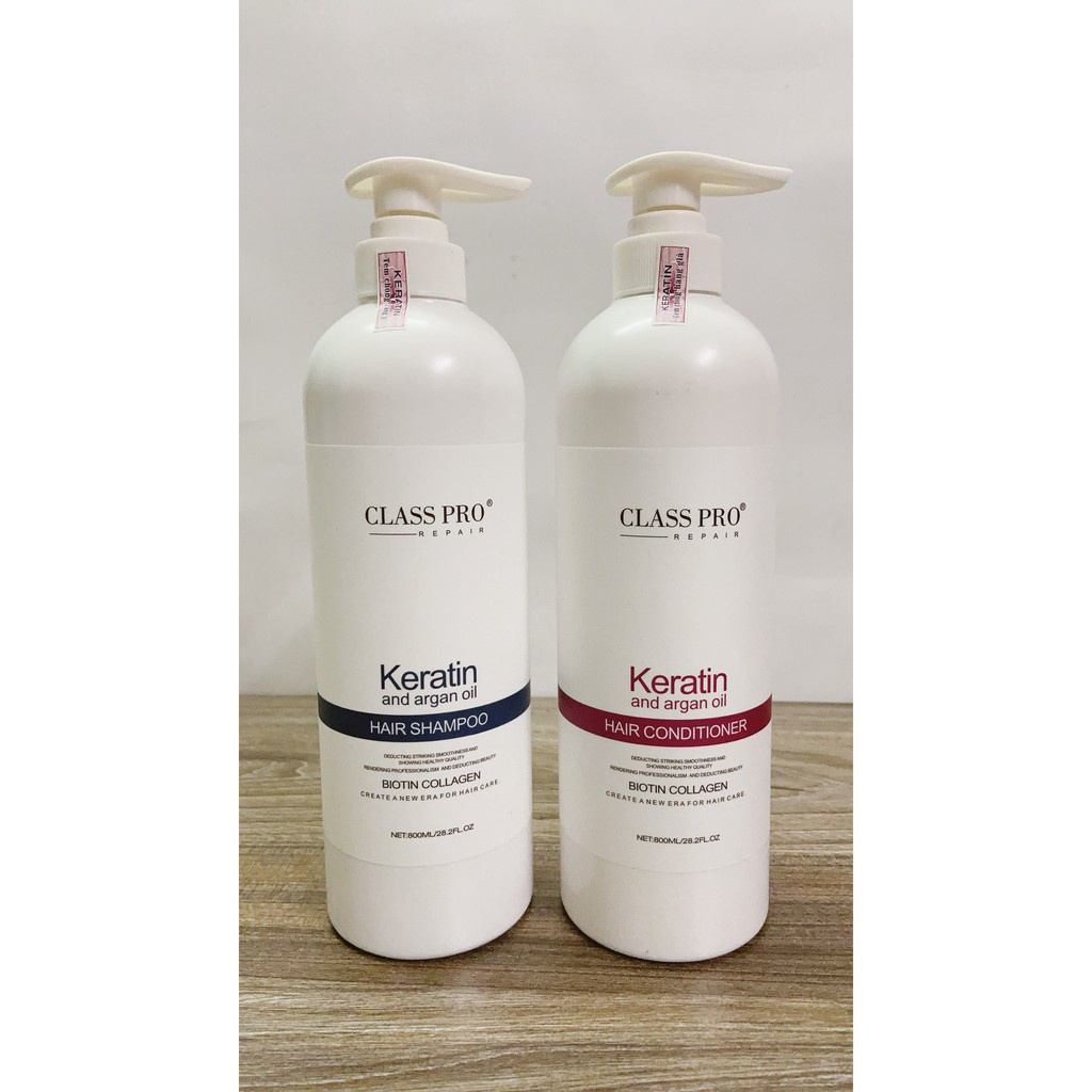 Cặp dầu gội xả keratin class pro 800ml phục hồi, kích thích mọc tóc,chống hư tổn.hàng chính hãng mei