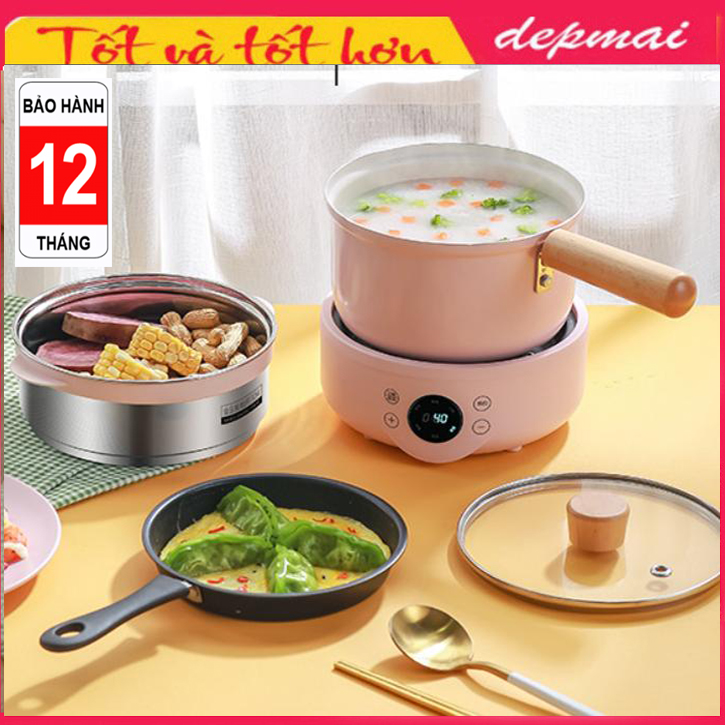 Nồi điện đa năng 3 tầng nhập khẩu M-700 dung tích 1,8L tặng kèm chảo