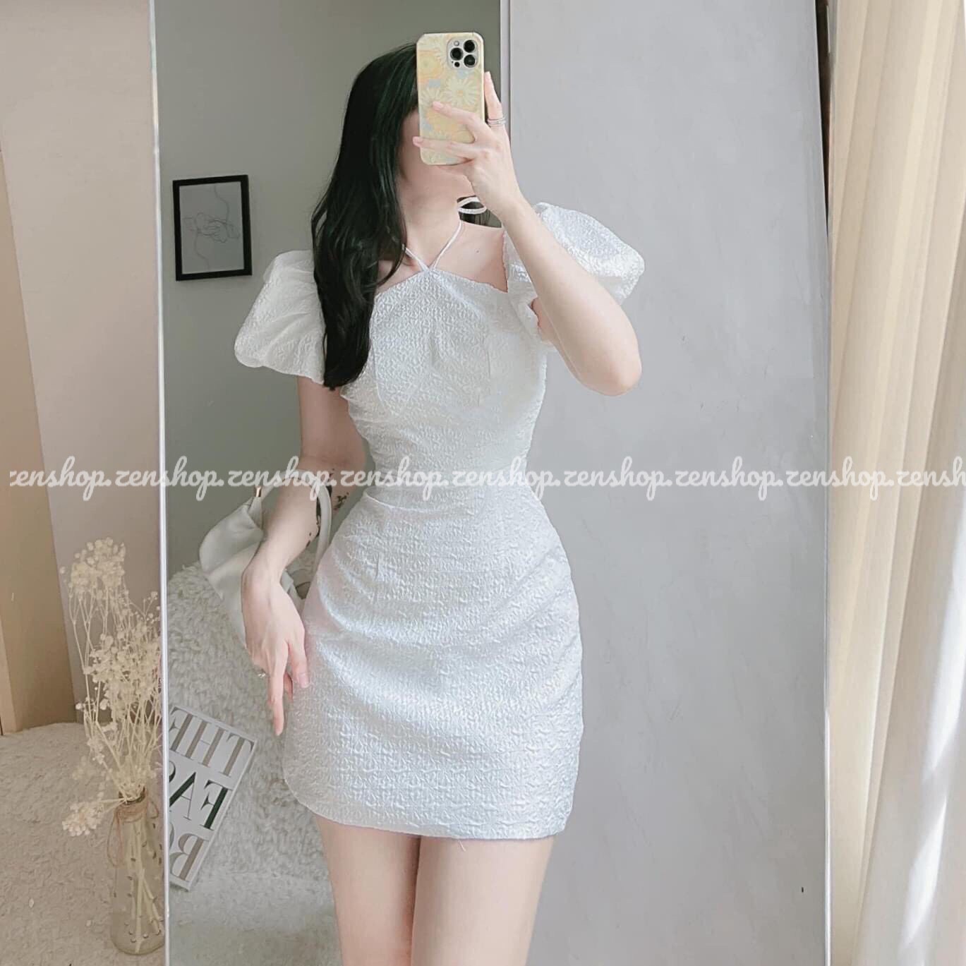 Đầm dự tiệc cổ yếm ôm body chất gấm sang chãnh - Oliver Dress