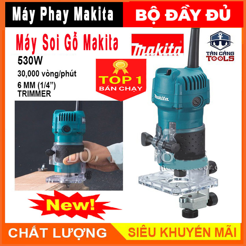 Máy soi gỗ Makita MT3709A - máy phay gỗ - máy phay mộng gỗ - Bộ sản phẩm cao cấp tiện lợi và an toàn cho người sử dụng