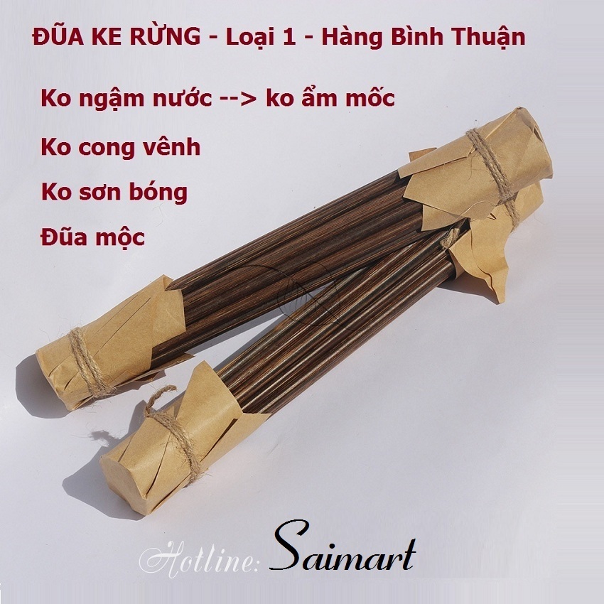 Đũa ke rừng, đũa buông Ninh Thuận - Hàng mộc không sơn bóng loại 1 - Không cong vênh, ẩm mốc - Bảo hành trọn đời