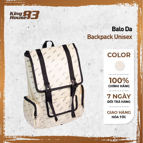Balo Da Backpack Unisex Chống Nước Balo Backpack King 3-Màu Kem