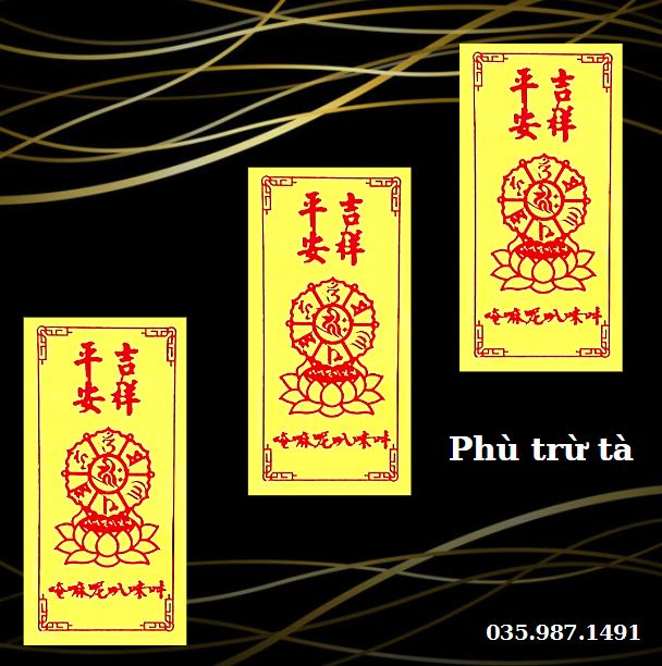 Phù vàng trừ tà - tránh điềm xấu để ví hoặc ốp đt