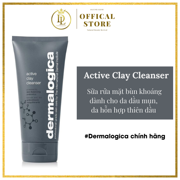 Sửa rửa mặt than hoạt tính kết hợp đất sét giàu khoáng chất giúp sạch sâu, kềm dầu, thải độc Dermalogica Active Clay Cleanser 150ml