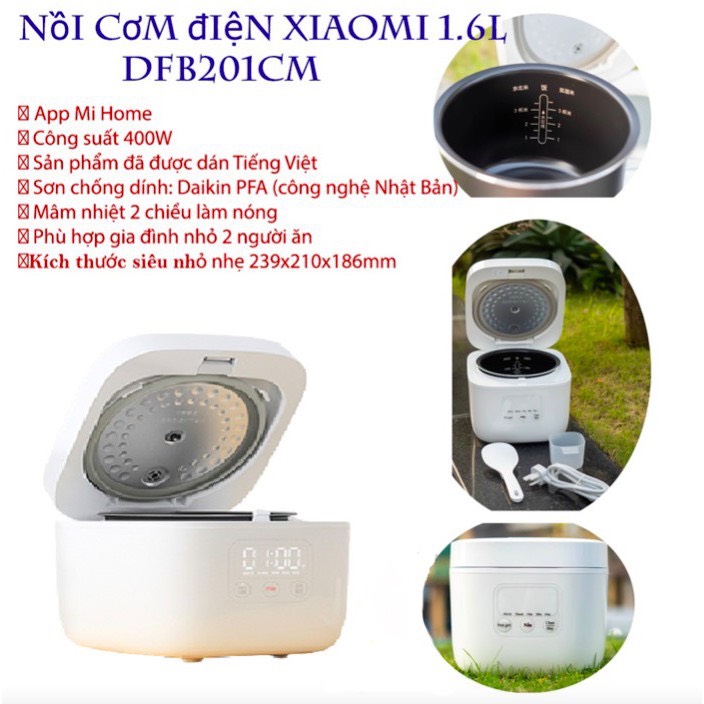 Nồi cơm điện thông minh Xiaomi 1.6L điều khiển qua App Mi home - Bảo hành 6 tháng