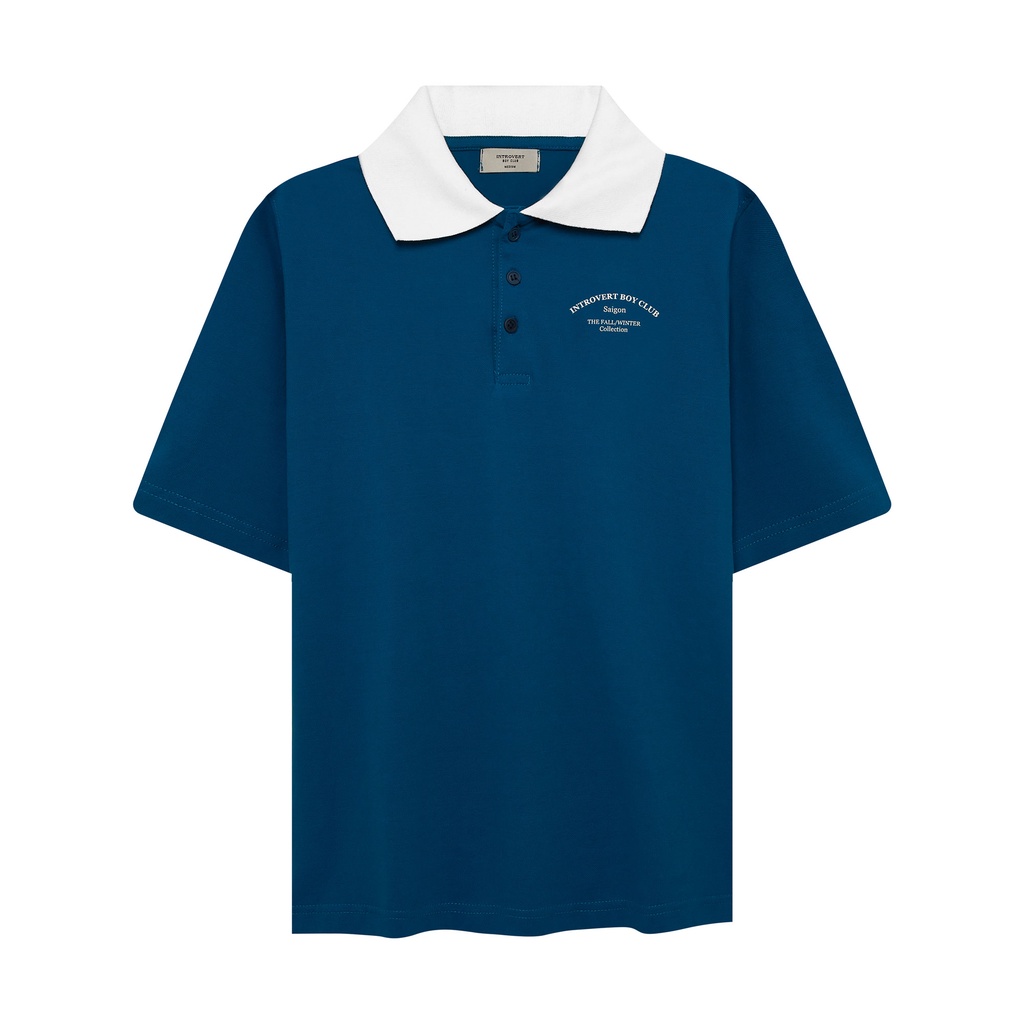 Áo thun Polo dáng Crop Introvert Boy Club - Xanh