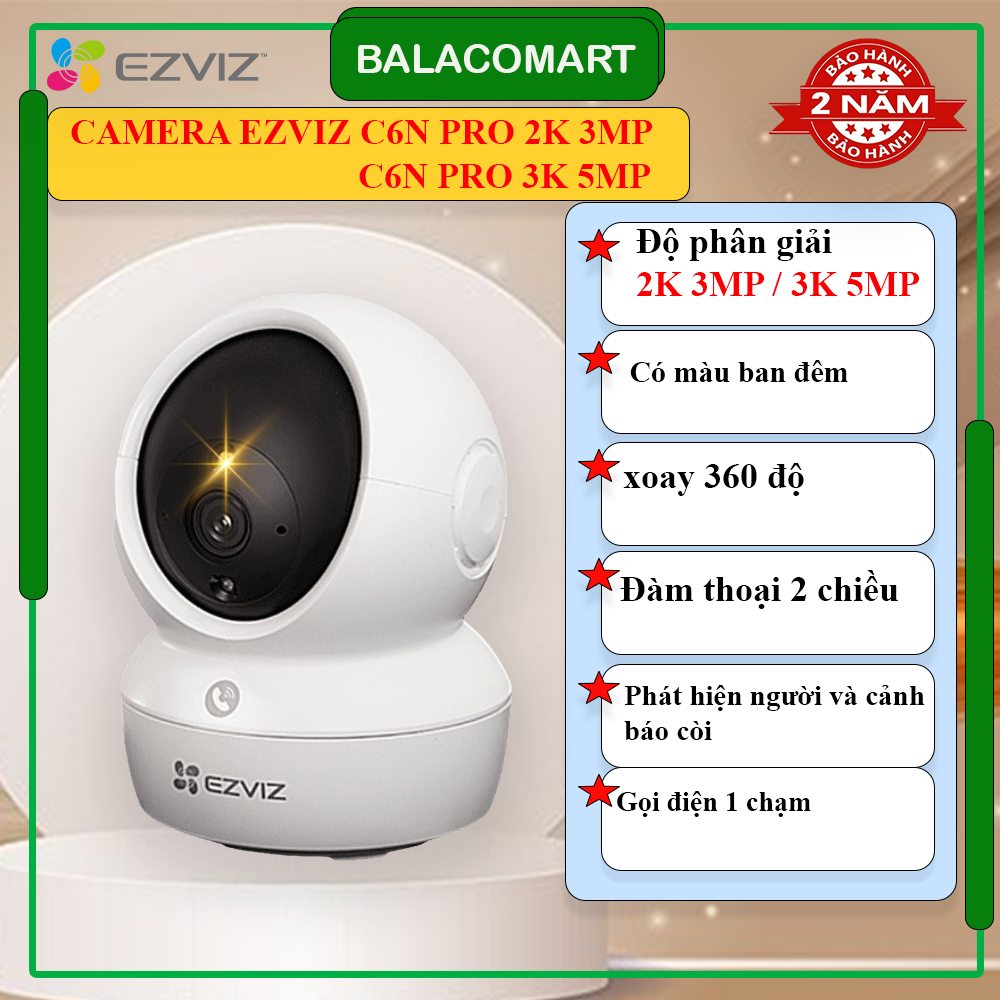 Camera wifi Ezviz H1C, C1C, C6N PRO 3MP, C6N PRO 5MP đàm thoại 2 chiều chính hãng bh 2 năm