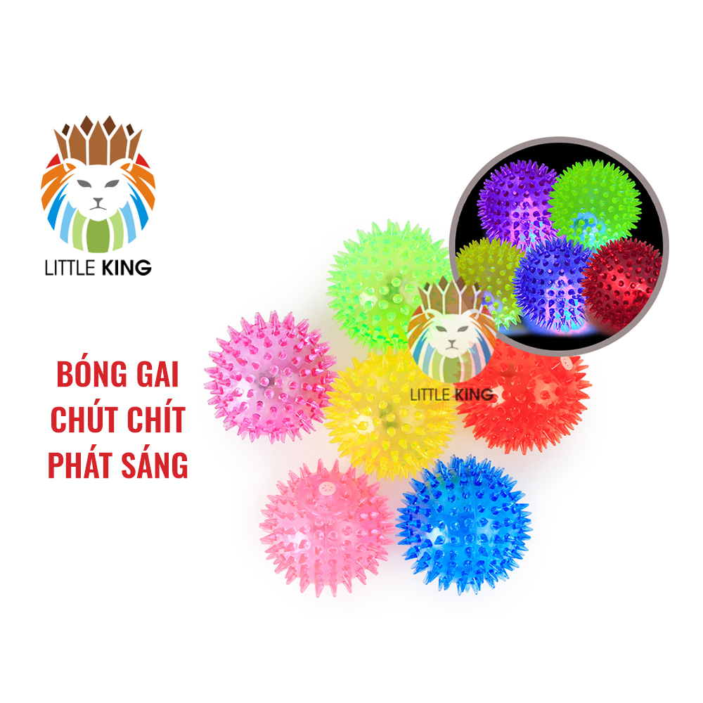 Đồ chơi cho chó mèo bóng gai chút chít có đèn Led phát sáng Little King pet shop