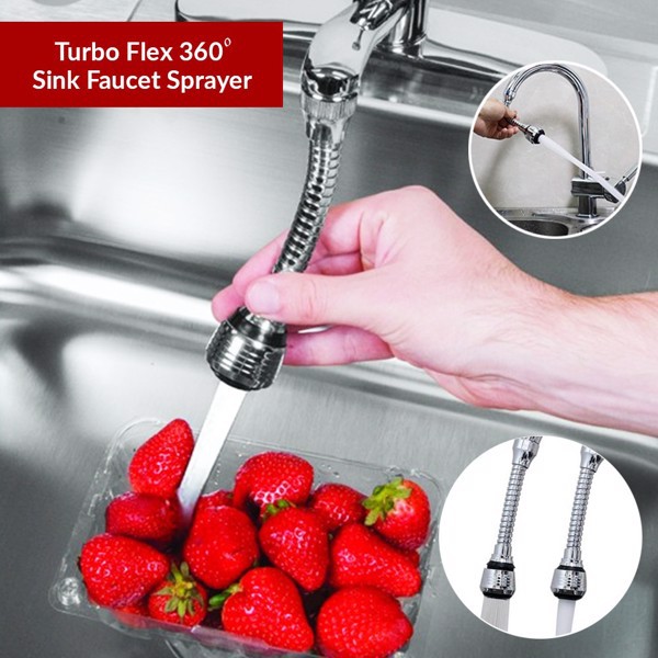 VÒI XỊT RỬA CHÉN TĂNG ÁP CỰC MẠNH XOAY 360 ĐỘ - INOX KHÔNG GỈ CAO CẤP