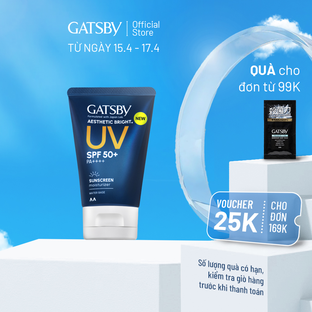 Kem chống nắng dưỡng ẩm dành cho nam giới GATSBY AESTHETIC BRIGHT SUNCREEN MOISTURIZER​ 40ml