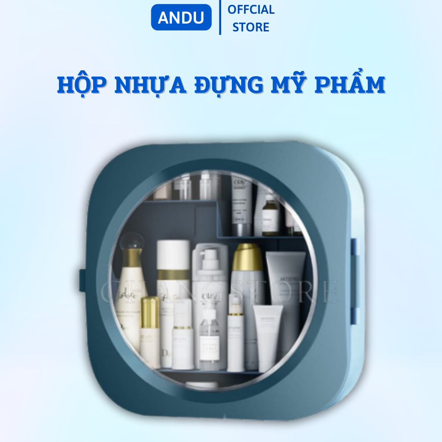 Kệ mỹ phẩm nhà tắm ,kệ đựng mỹ phẩm treo tường cao cấp, hộp mỹ phẩm dán tường chịu lưc có nắp đậy