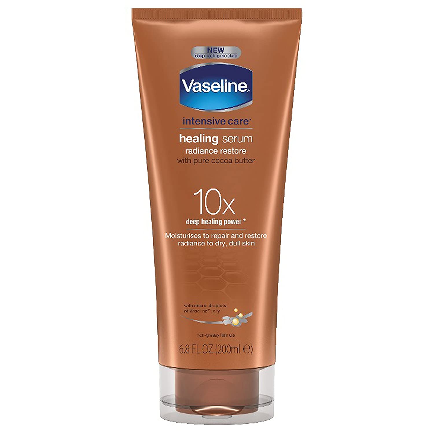 Serum dưỡng ẩm cho da khô, nứt nẻ Vaseline Intensive Care Healing Serum Radiance Restore/Advanced Relief 200ml (Mỹ)