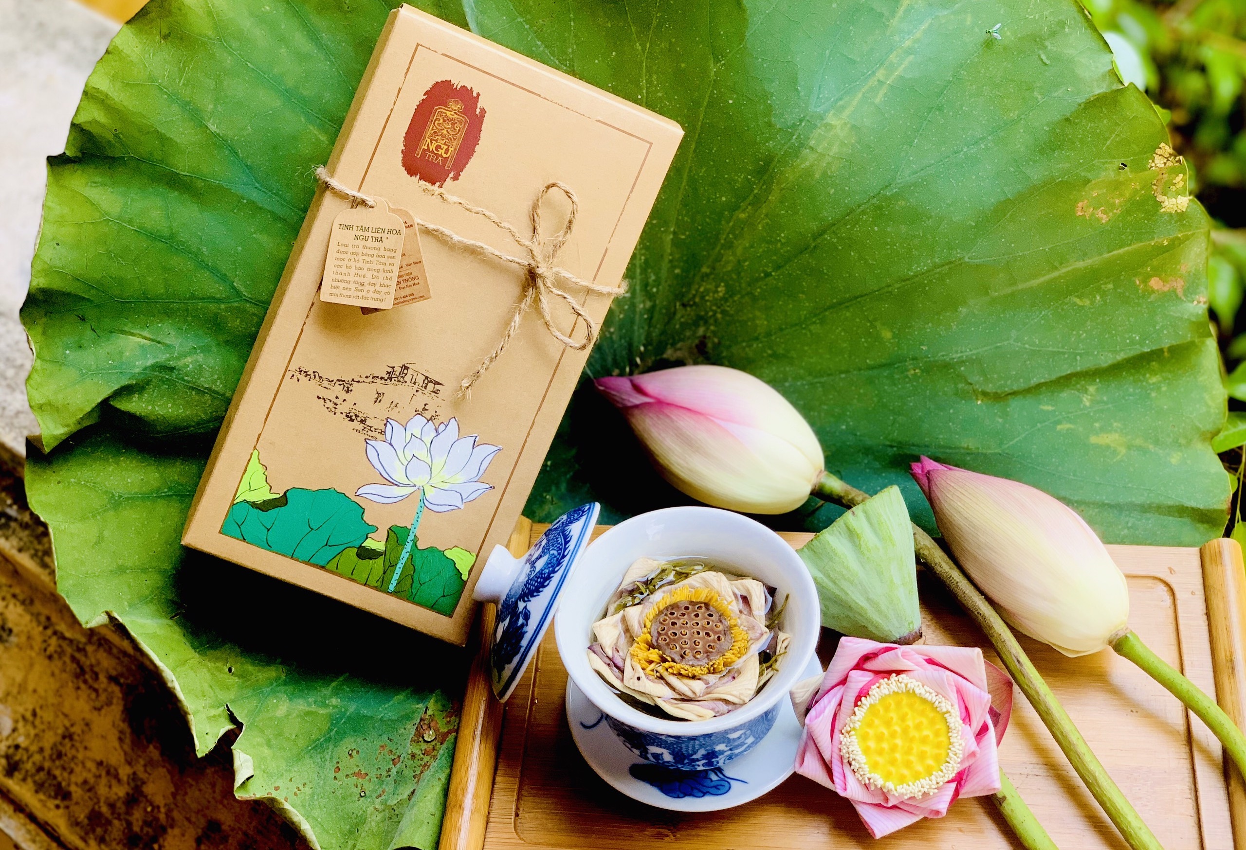 Trà Hoa Sen Hồng nguyên bông ,