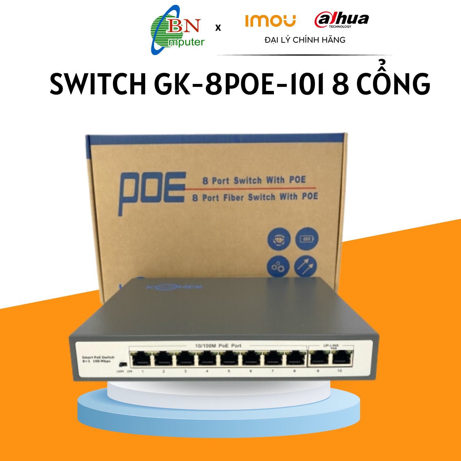 Switch poe 4/8 cổng konek chạy hệ thống camera ip gk-4poe-101, gk-8poe-101, bảo hành 24 tháng
