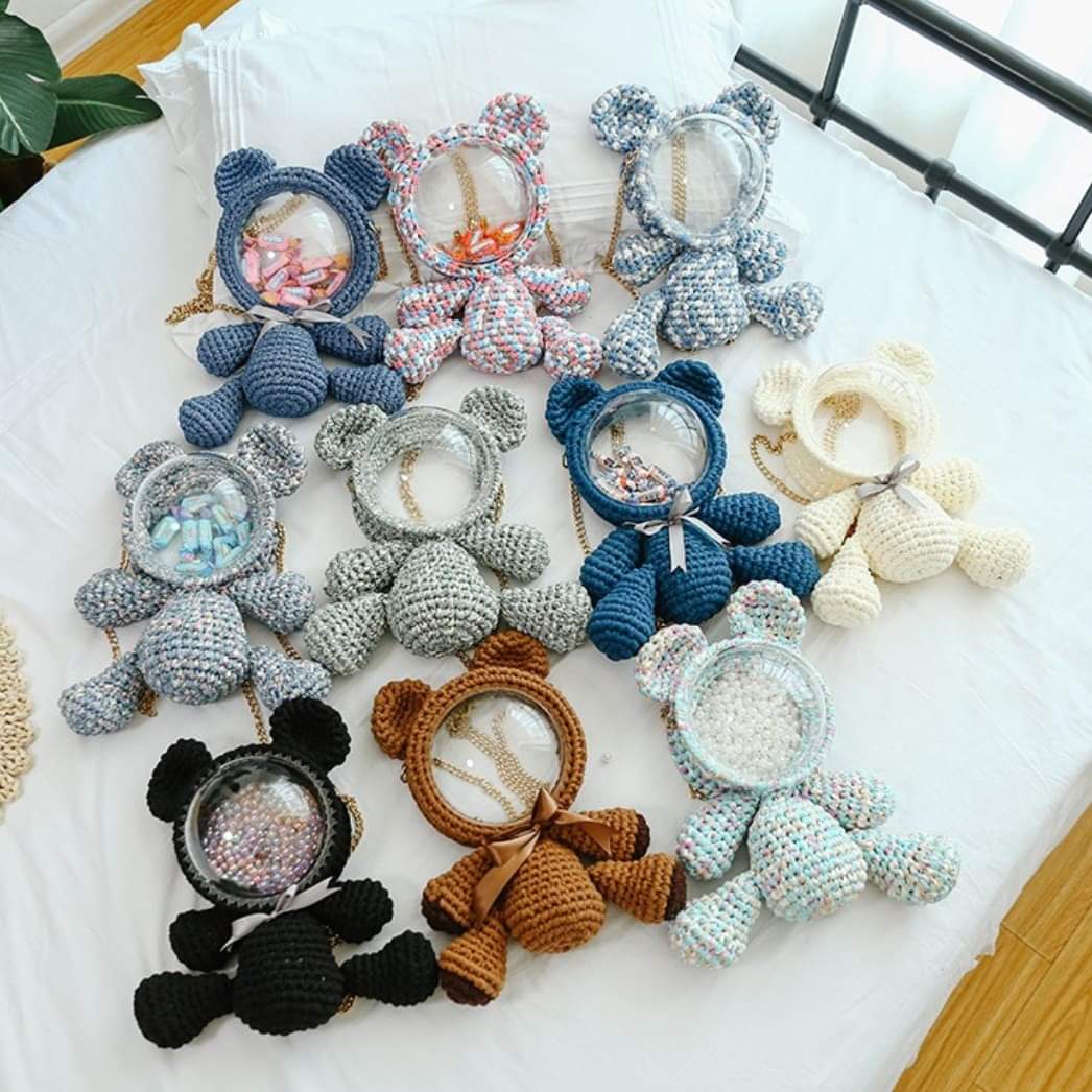 SET FULL NGUYÊN LIỆU ĐAN TÚI GẤU LEN TIKTOK SIÊU HOT Nhiều Mẫu (có ảnh thật nhiều mẫu)