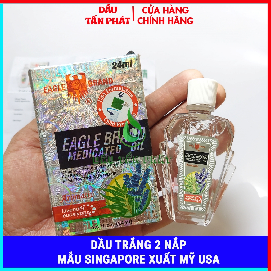 Hàng Xuất Mỹ - Dầu Gió Trắng 2 Nắp Con Ó 24ml Tinh Dầu Hương Oải Hương Hàng Singapore Xuất Usa Mỹ