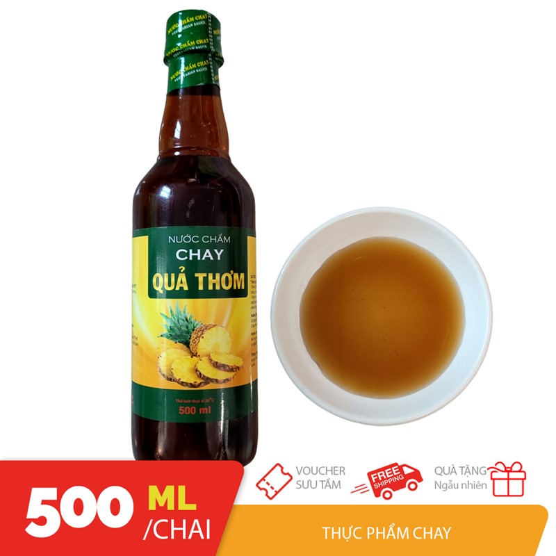 CHAY Nước chấm chay quả thơm chai PET 500ml Lạc Việt