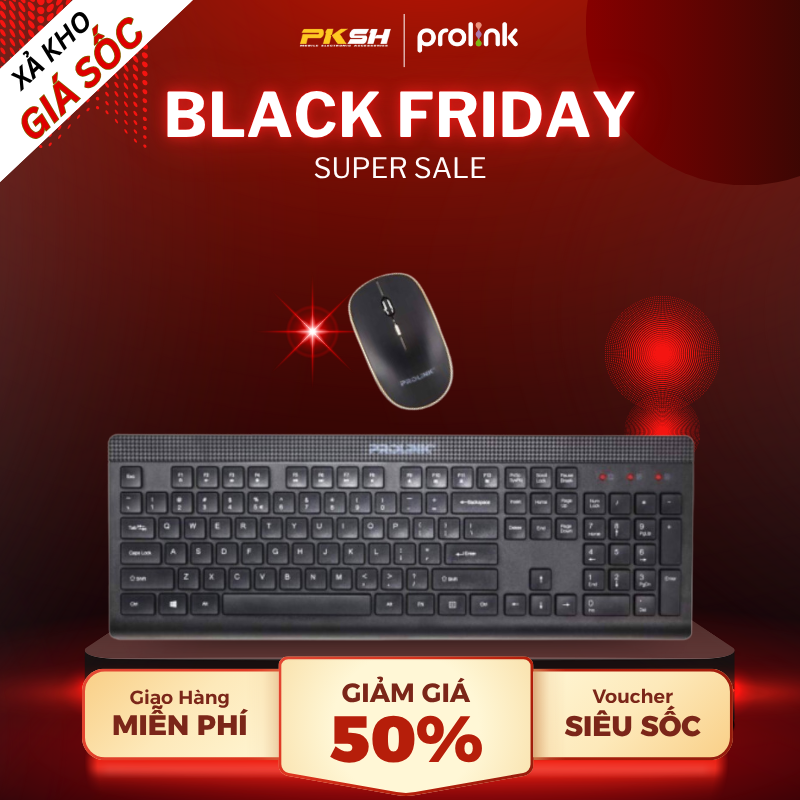 Bộ bàn phím  chuột không dây Prolink PCWM7003 - Hàng chính hãng