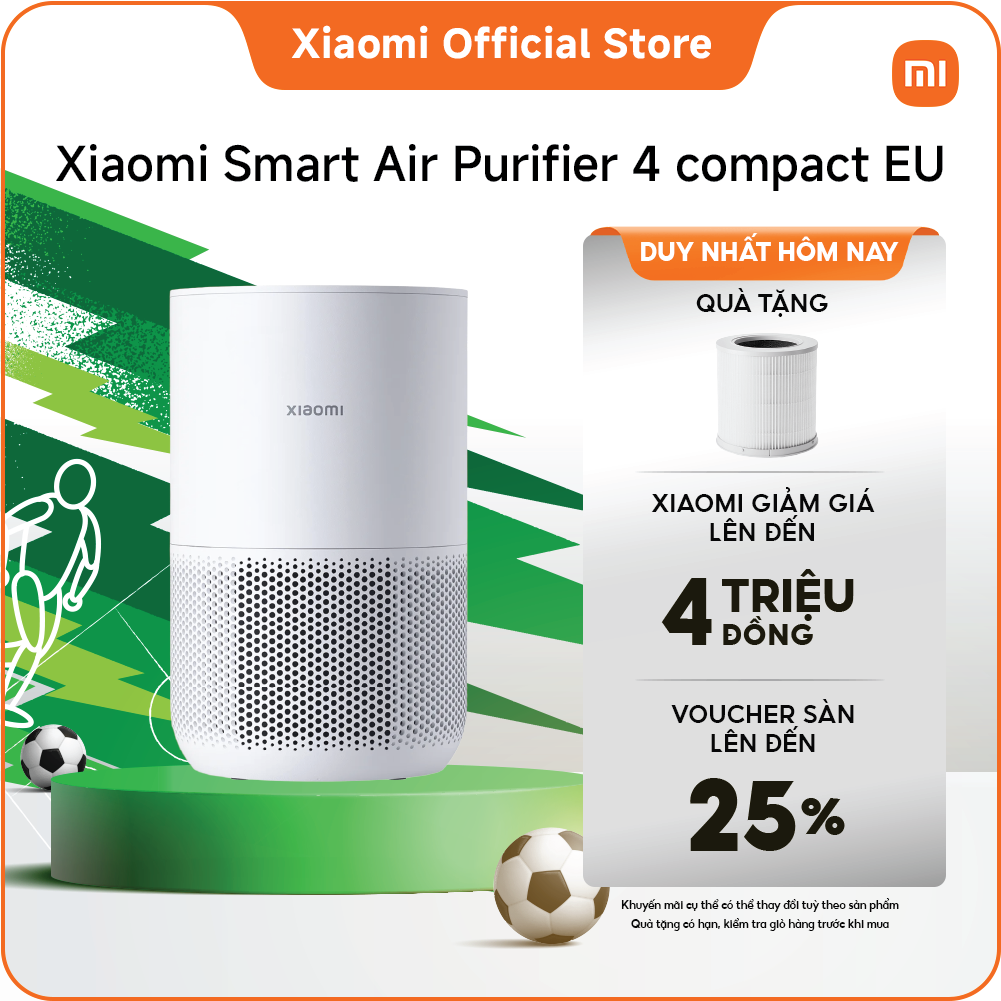 Máy lọc không khí Xiaomi Smart Air Purifier 4 Compact | Loại bỏ tác nhân gây dị ứng | Điều khiển thông minh | Theo dõi chất lượng không khí theo thời gian thực