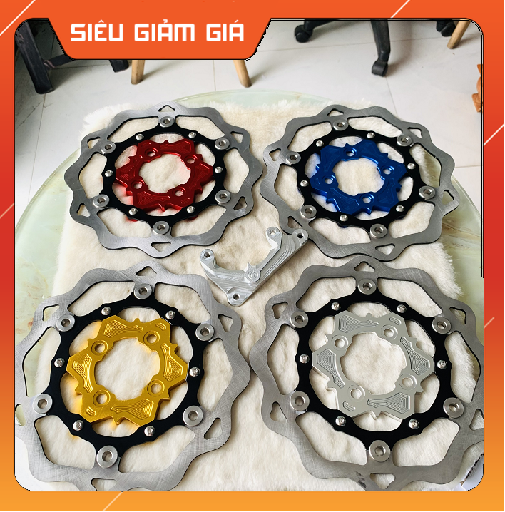 Đĩa ktm lòng đủ màu 260mm tặng kèm lòng đĩa + ốc , có pát gắn tất cả dòng xe đi heo nisin, brembo , adelin, fando 2pic