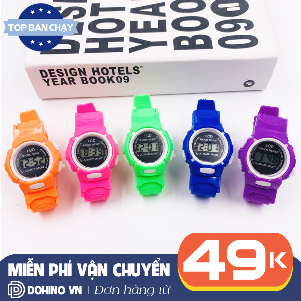 Đồng hồ trẻ em nam nữ chống nước nhẹ máy điện tử cute dành cho học sinh tiểu học - Đồng hồ bé trai bé gái siêu nhân 8 tuổi chống nước S197.DOHINO