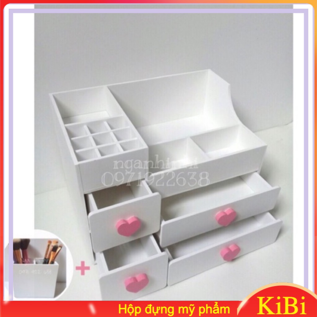 Kệ Đựng Mỹ Phẩm 4 Ngăn Núm Tim