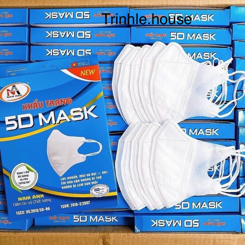 Combo 100 cái Khẩu trang y tế 5D Mask Nam Anh Famapro màu trắng, đen, xám- tân bình