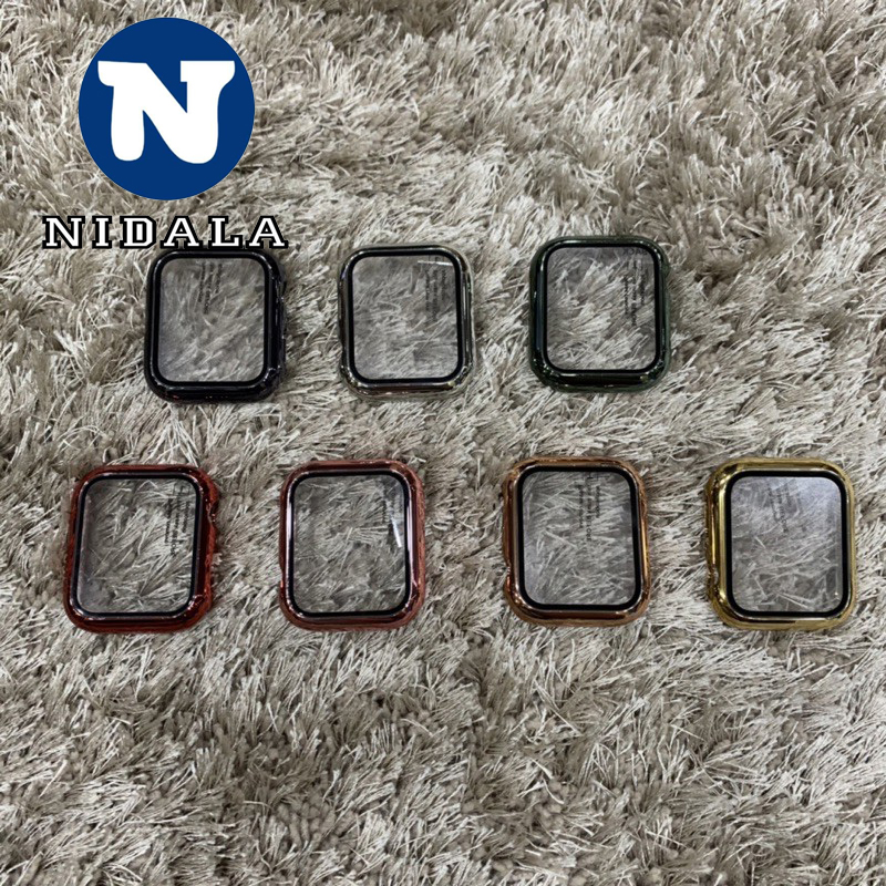 Ốp case apple watch bảo vệ kiêm cường lực bảo vệ màn hình seri 1-2-3-4-5-6 viền gương bóng 174-kb187_nidala