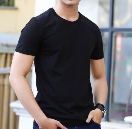 Hcm Men's High-Quality Plain Round-Neck T-Shirt from Standard Fit Men's Clothing Act01 - 4