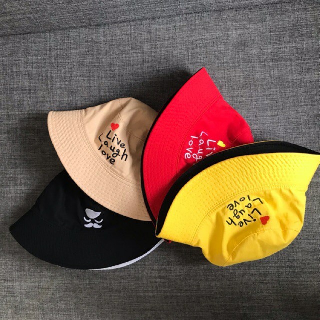 Mũ bucket 2 mặt thêu hình