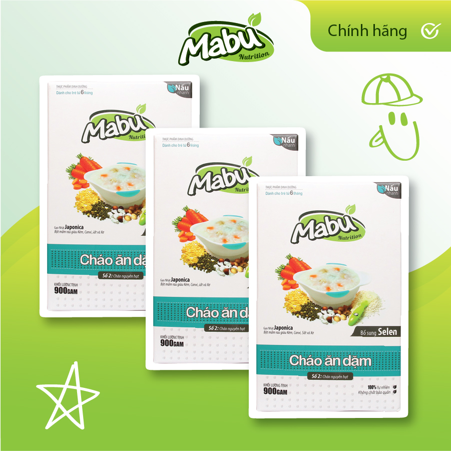 Combo 3 cháo nấu ăn dặm nguyên hạt 900g