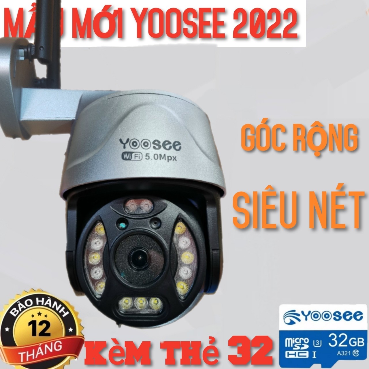 CAMERA YOOSEE NGOÀI TRỜI PTZ 15 LED NEW - MẪU MỚI 2022 - ĐỘ PHÂN GIẢ 3.0 - GÓC RỘNG   CHỐNG NƯỚC TUYỆT ĐỐI - XOAY 360 - BẢO HANH 12 THÁNG