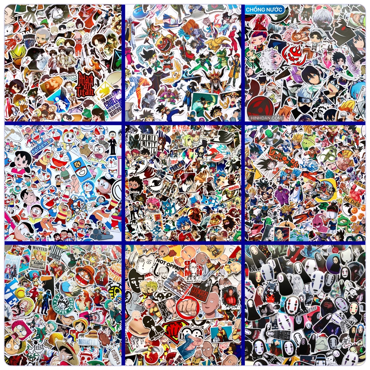 Anime mix  Các Nhân Vật Phim Hoạt Hình Nhật Bản - Hình dán chất liệu PVC Chống Nước trang trí Laptop Nón Bảo Hiểm | Sticker Việt Nam