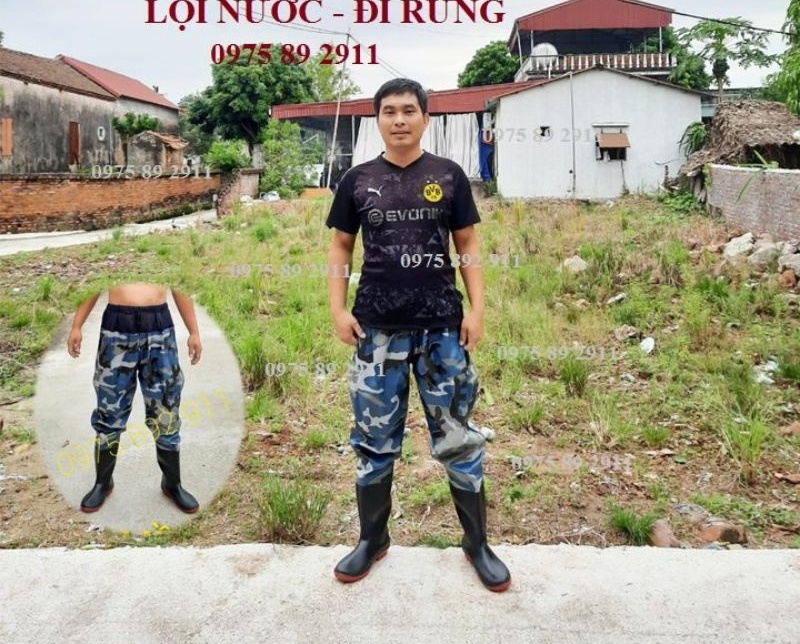 Quần liền ủng lội nước , đi rừng, đi lao động, rửa xe