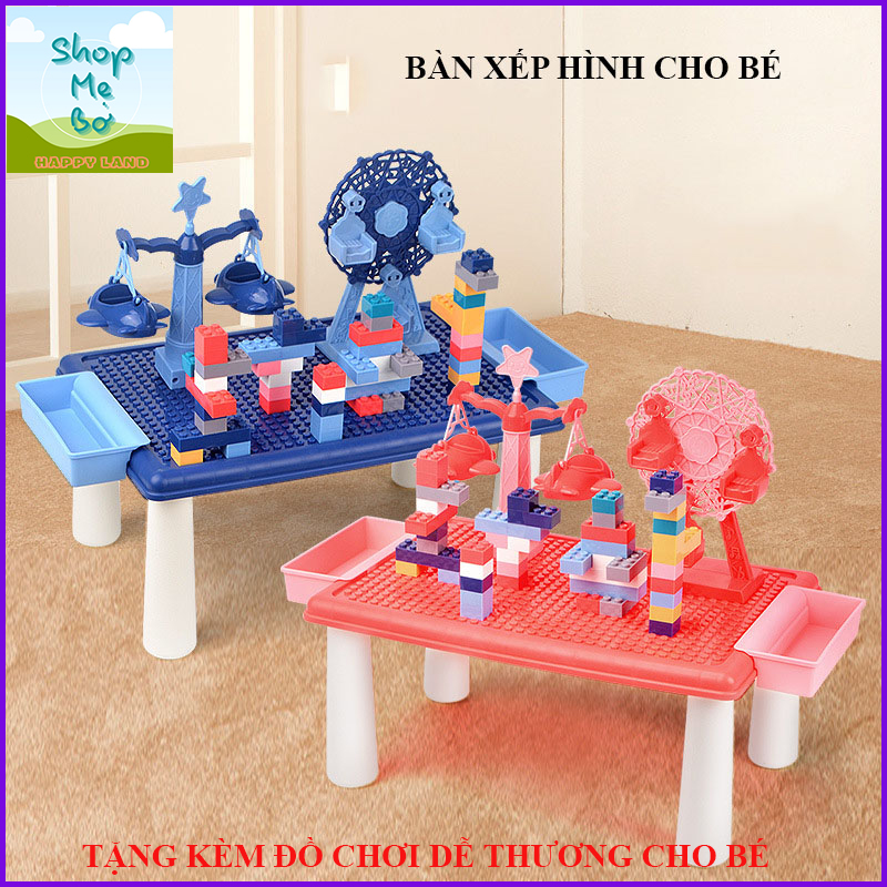 Bàn Xếp Hình Lego Đa Chức Năng, Thông Minh Cho Bé, Đồ Chơi Trẻ Em